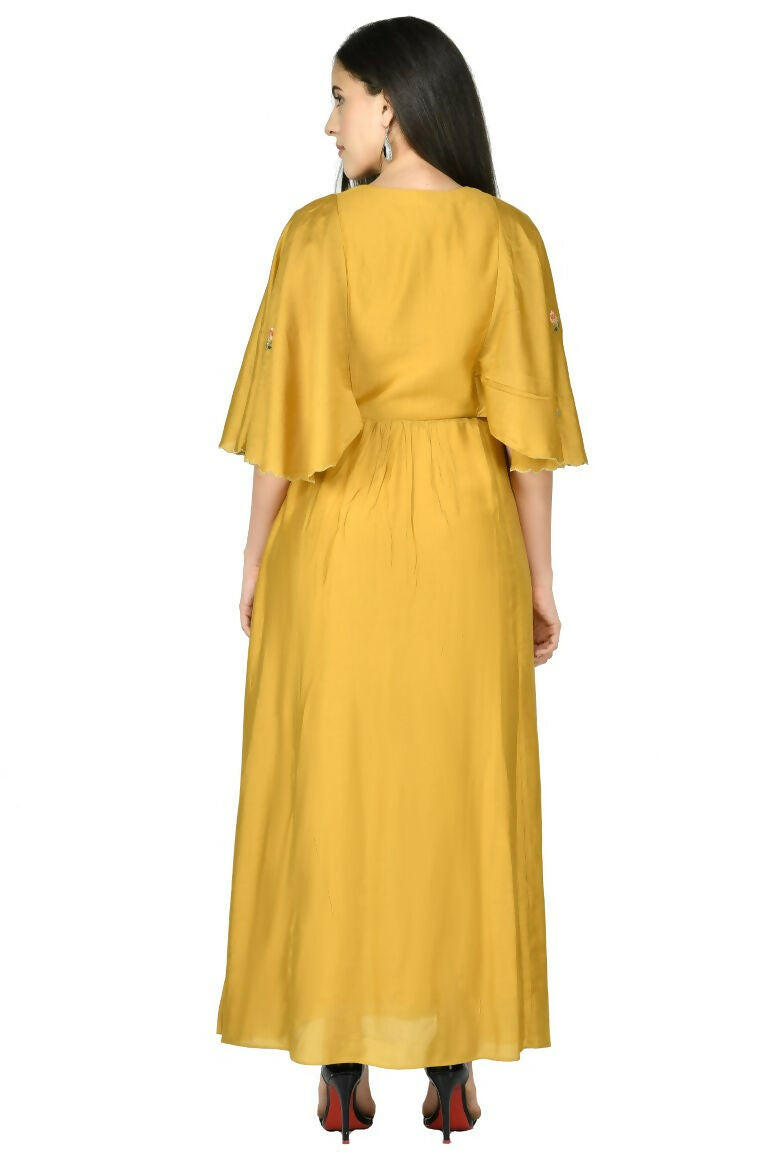 Mustard Chanderi Kurta - Lightweight Festive Ethnic Top