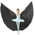 Tefrica Womens Professional Belly Dance Wings with Sticks Halloween Carnival Performance Accessories (Black Kids)