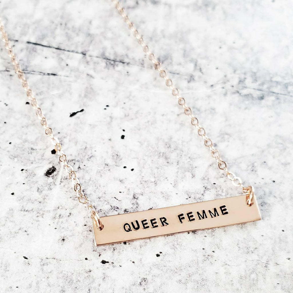 QUEER FEMME Bar Necklace