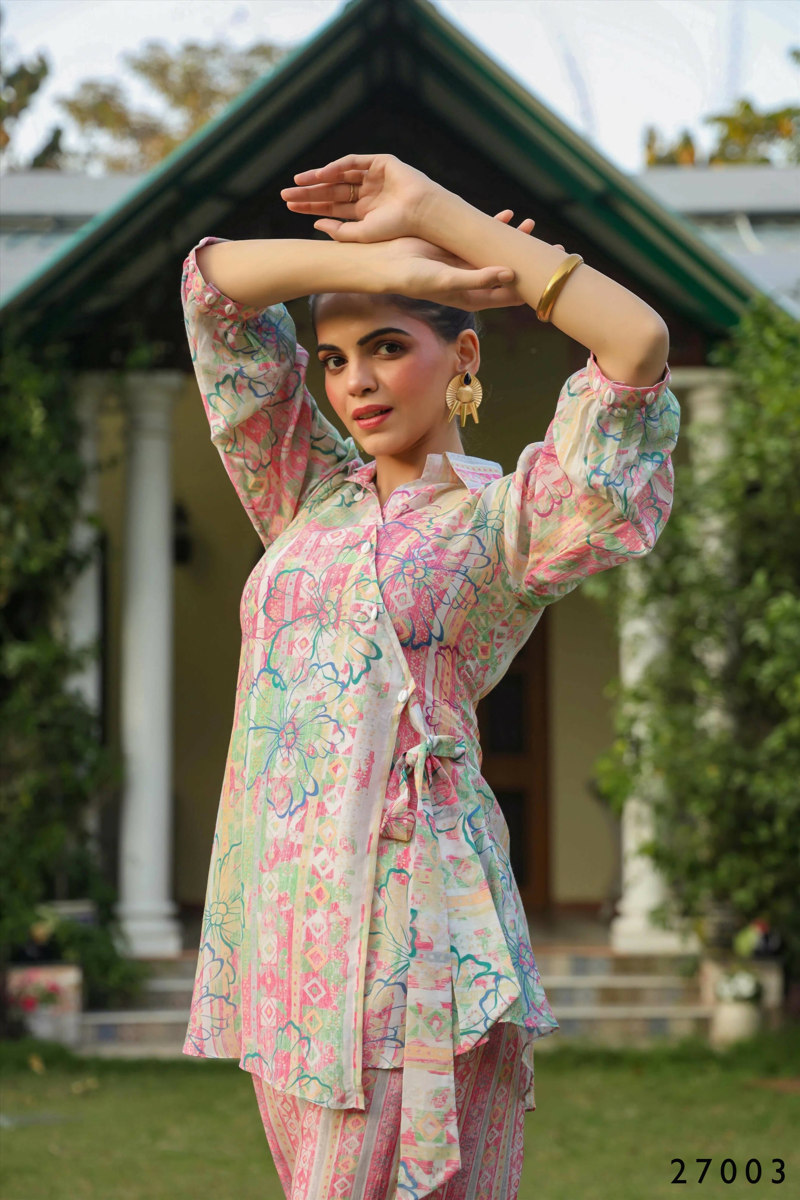Anya Multi Mull Cotton Co-ord Set for Women - Casual Digital Print