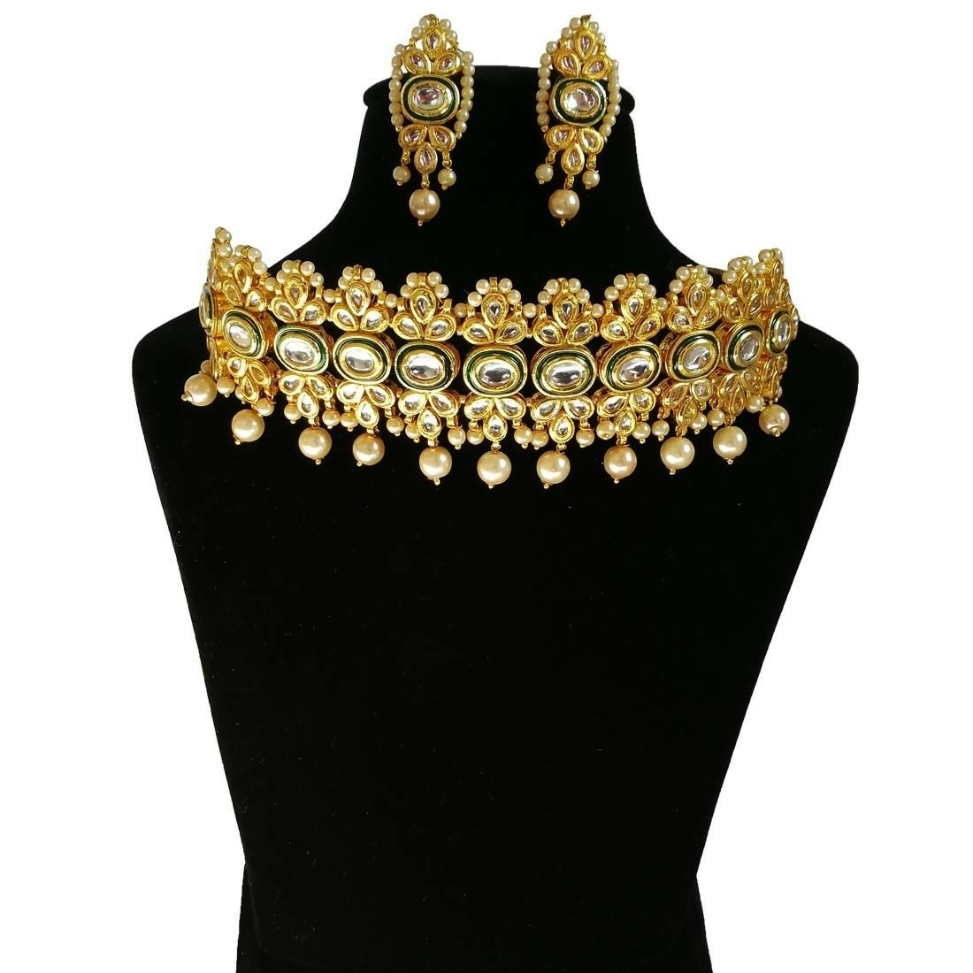Premium handcrafted gold-plated Kundan necklace set