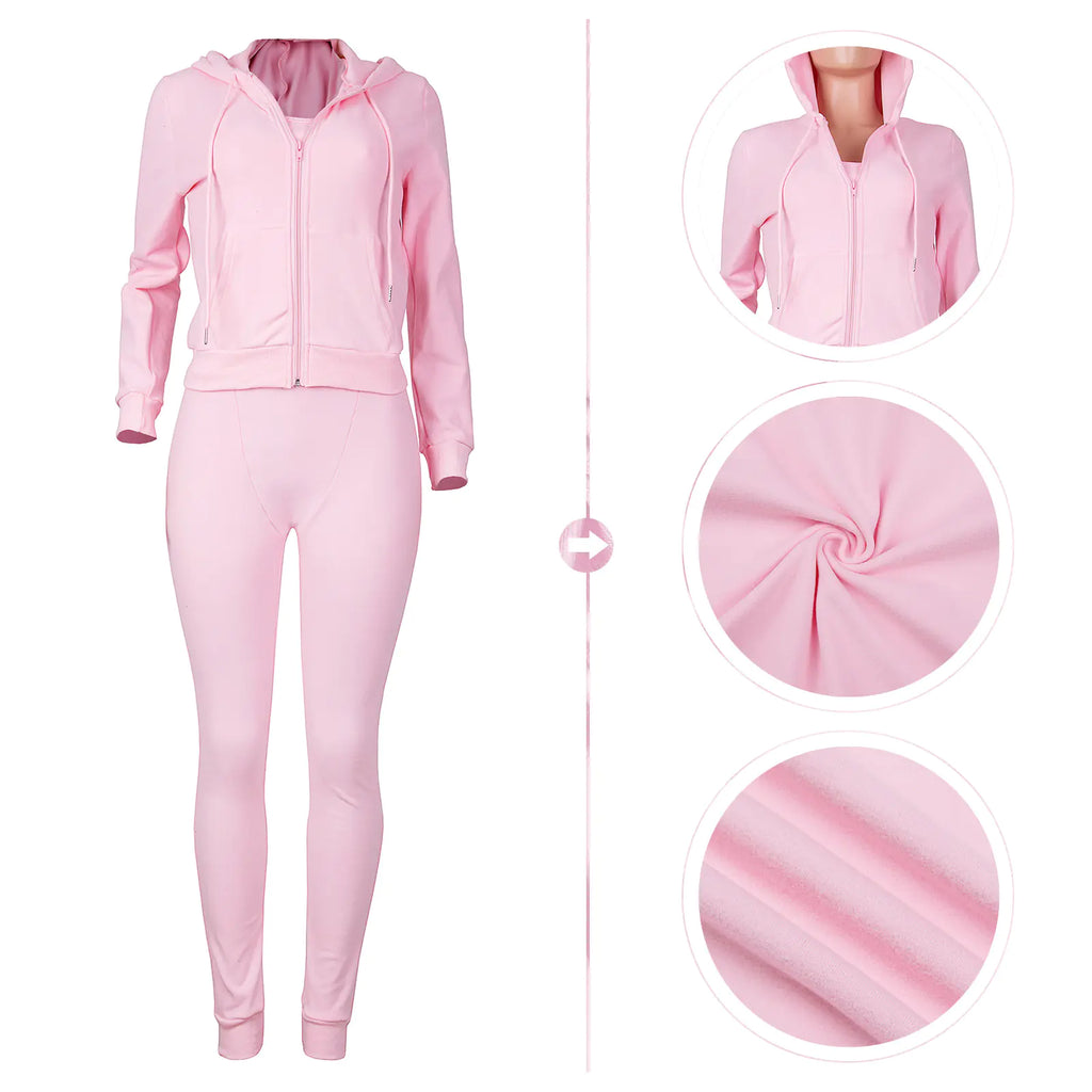 HR8235 Women's Autumn Winter Hooded Vest Set