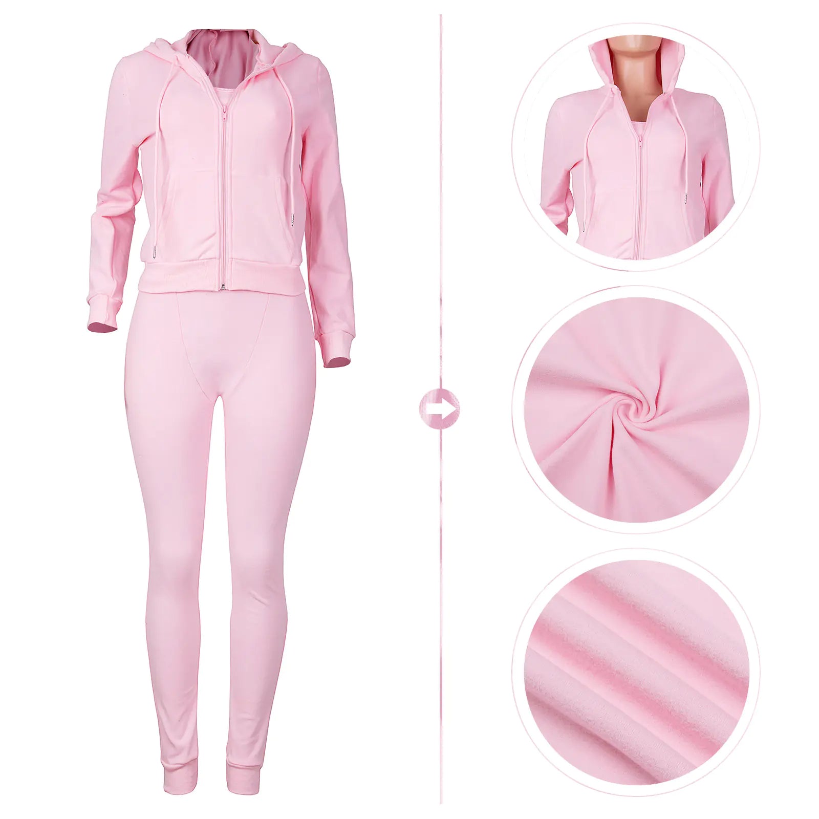 HR8235 Women's Autumn Winter Hooded Vest Set