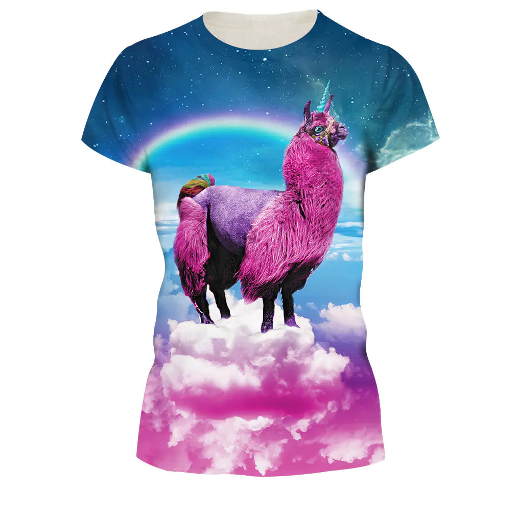 3D Printed Short Sleeve Round Neck Women's T-Shirt