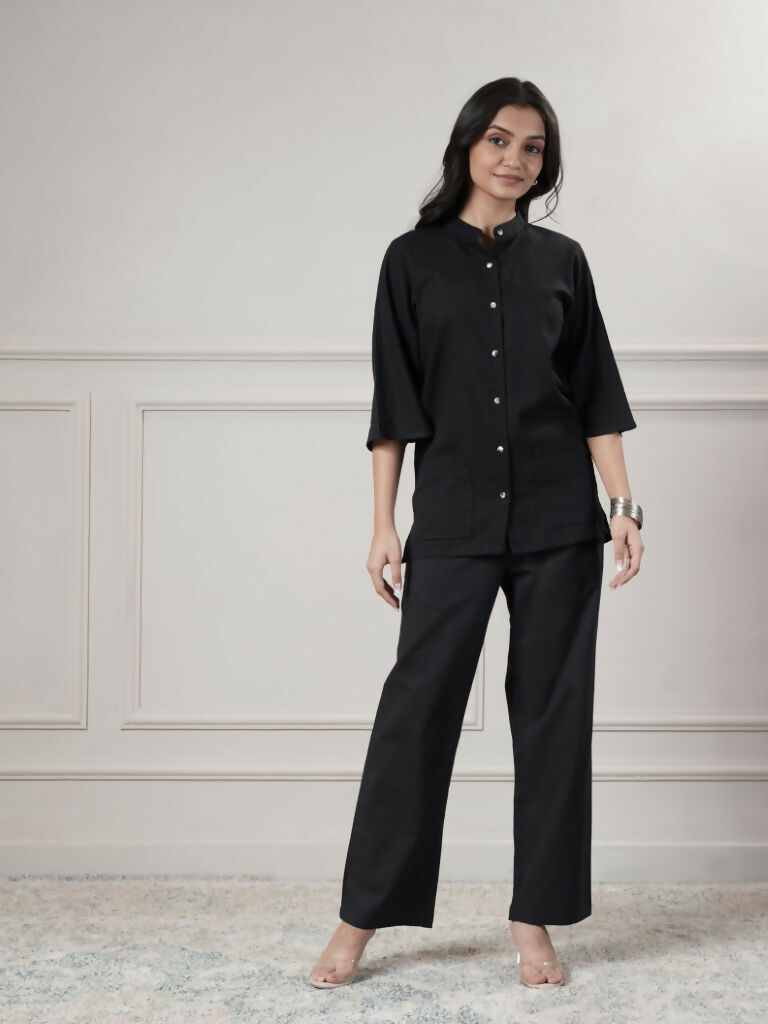 Joban Fashion Women's Black Top With Pant