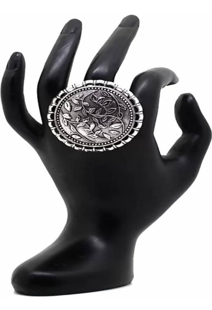 Oxidised Silver Statement Ring Vintage Boho Style for Women