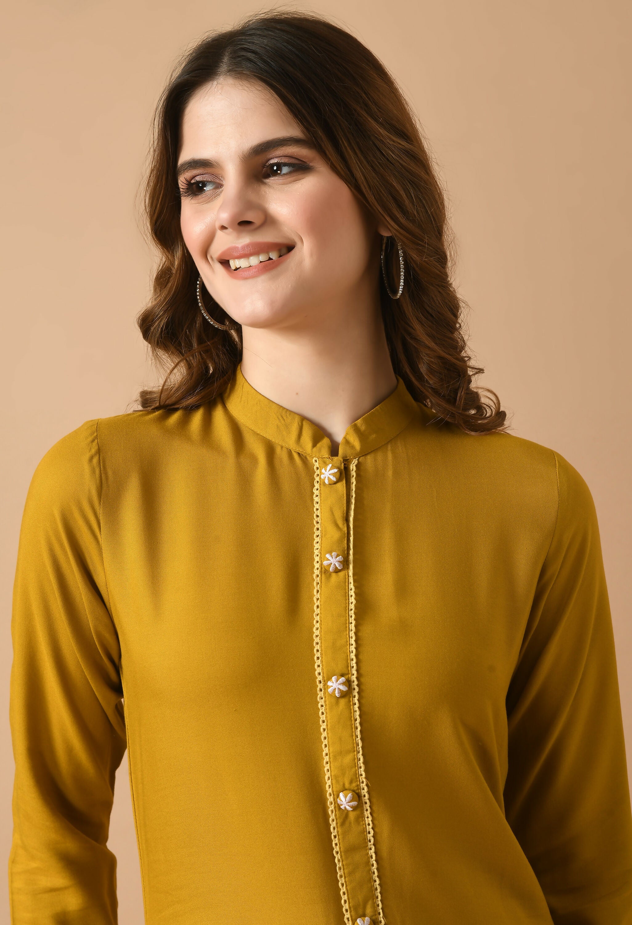 Mustard Cotton Rayon Kurta Set - Breathable 2-Piece Ethnic Wear
