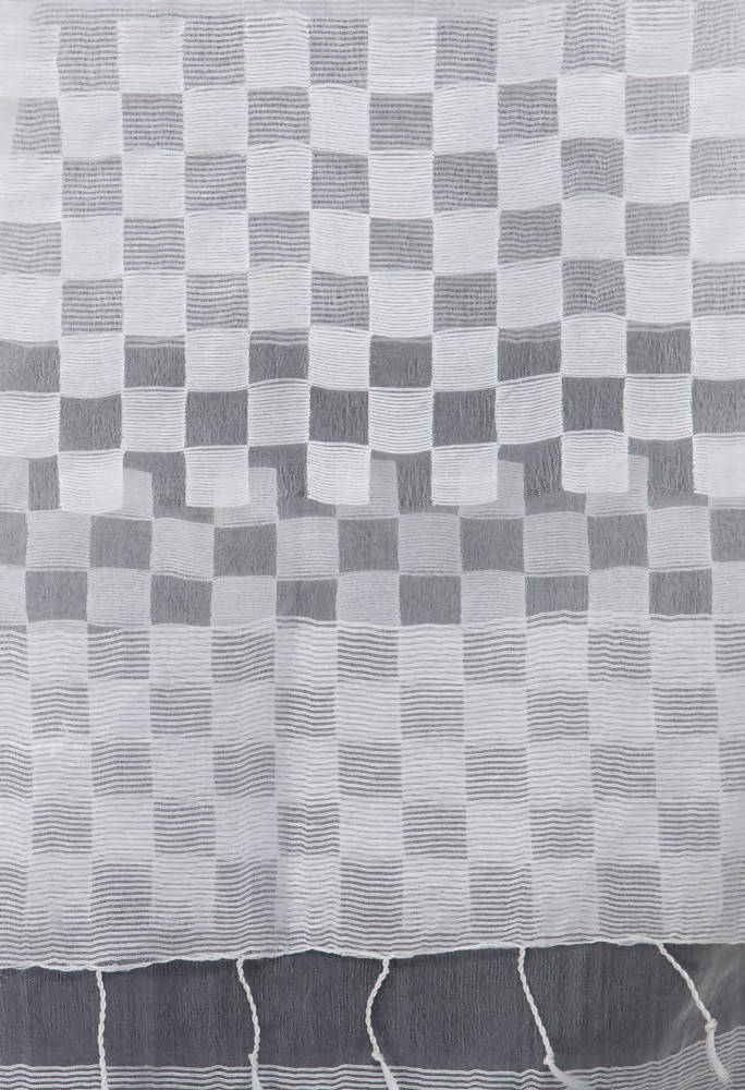 White Buta Cutwork Dupatta in Kota Cotton