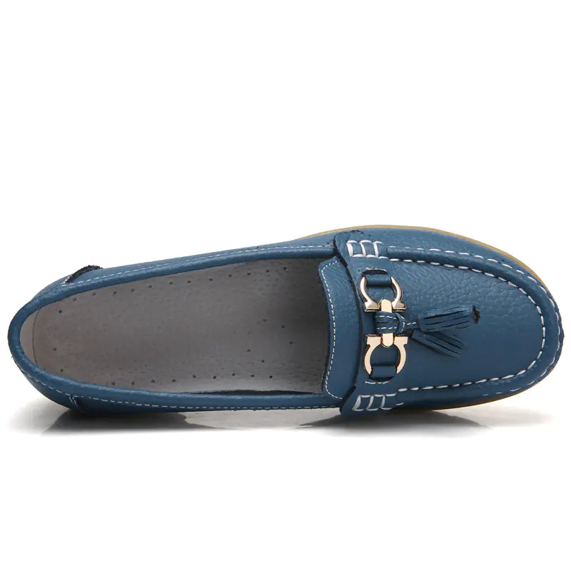 Women's Genuine Leather Flat Shoes - Comfort