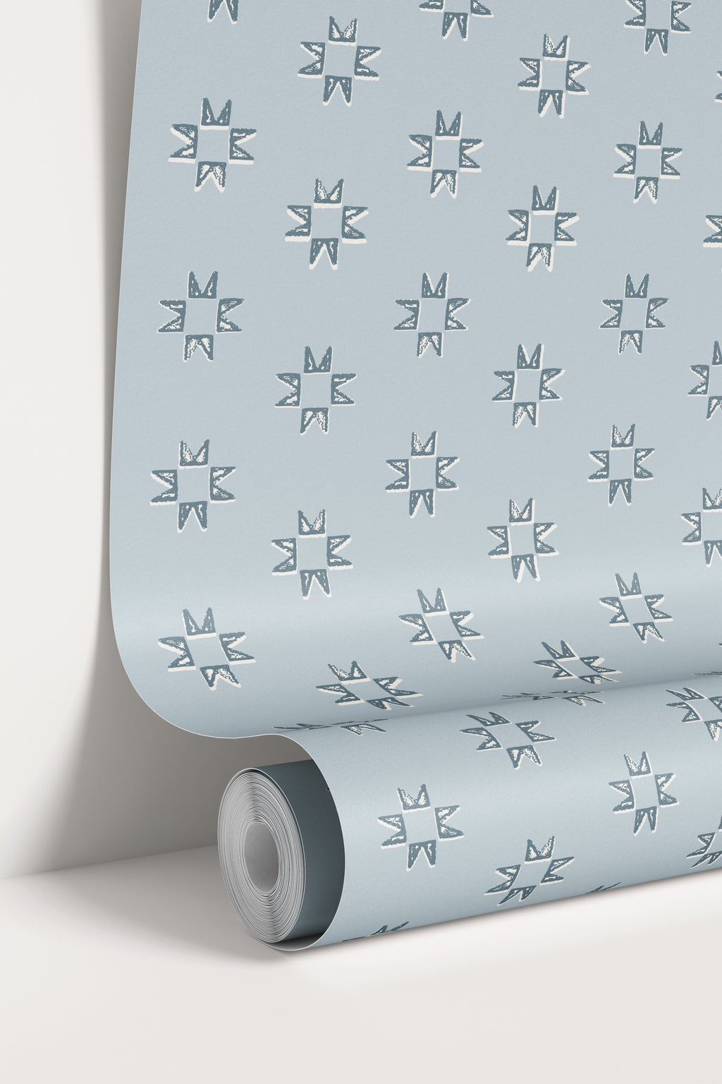 Iris Geometric Wallpaper in Light-Blue and Dark-Blue