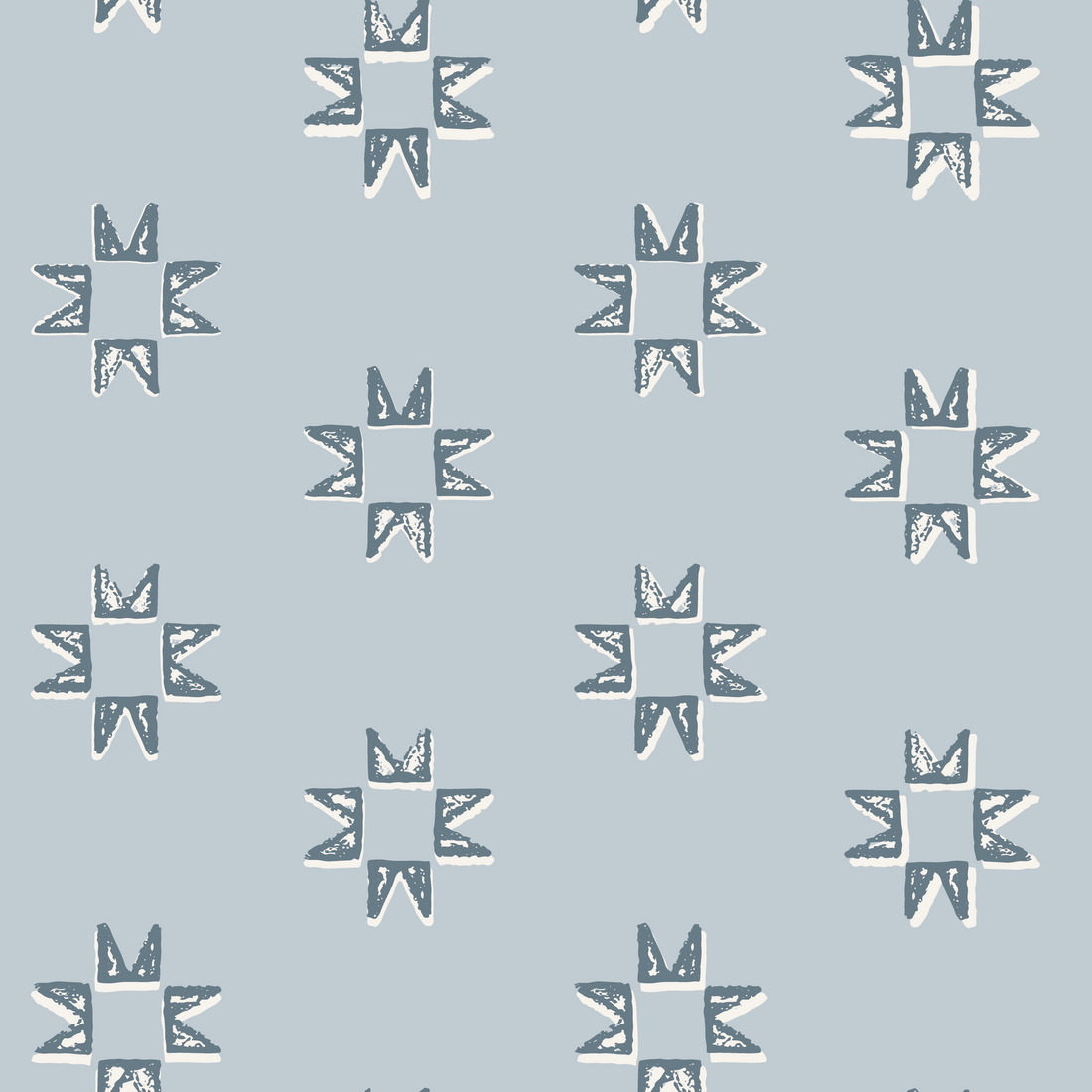 Iris Geometric Wallpaper in Light-Blue and Dark-Blue