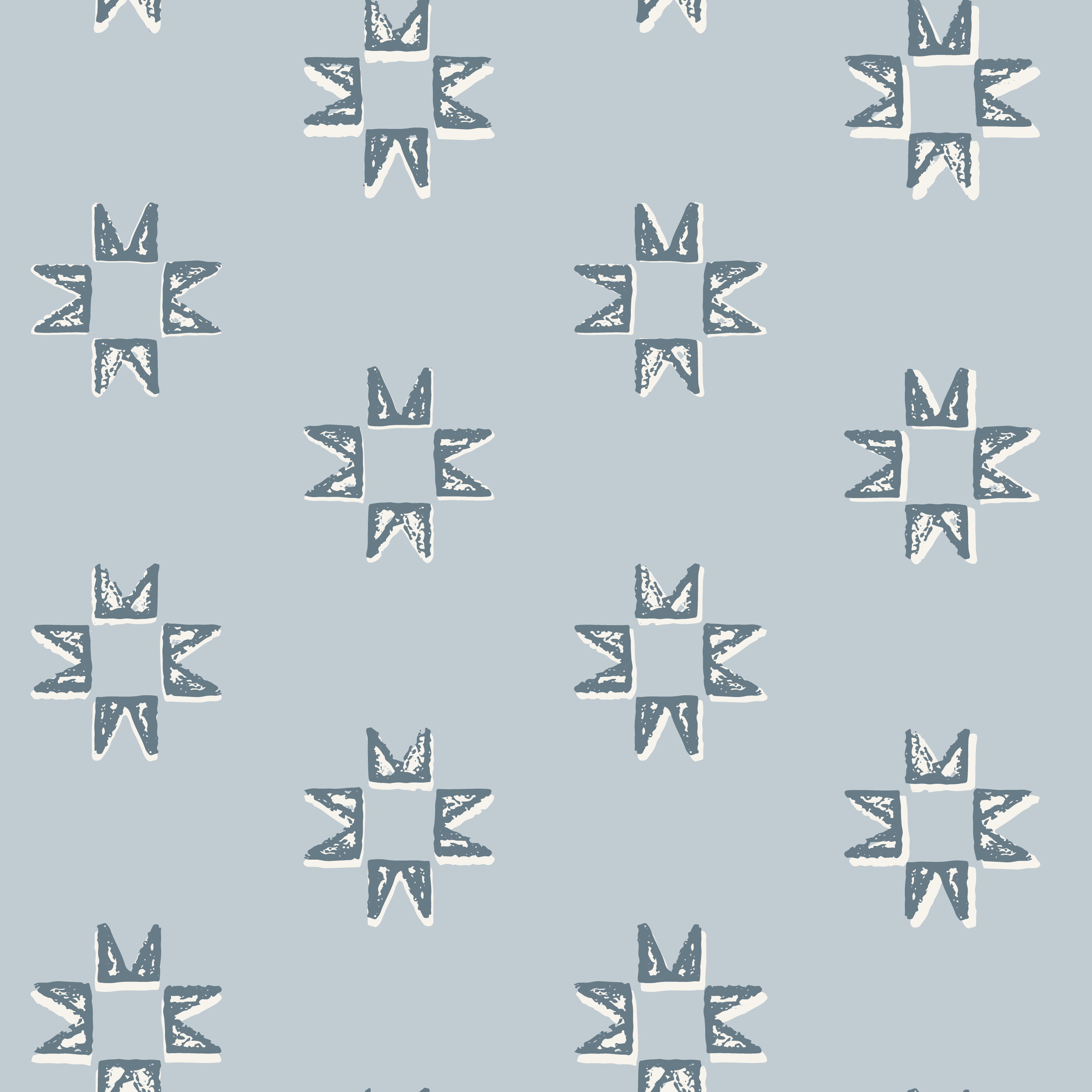 Iris Geometric Wallpaper in Light-Blue and Dark-Blue