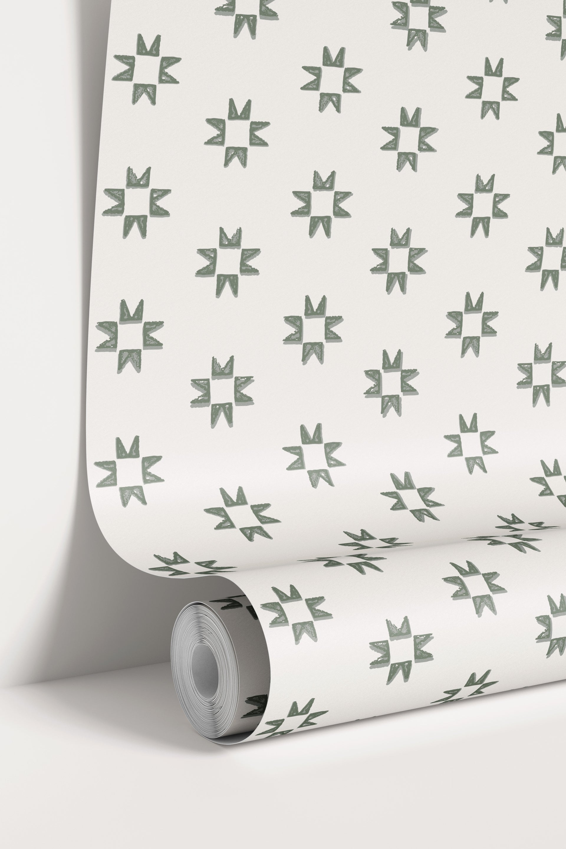 Iris Geometric Wallpaper in Light-Blue and Dark-Blue