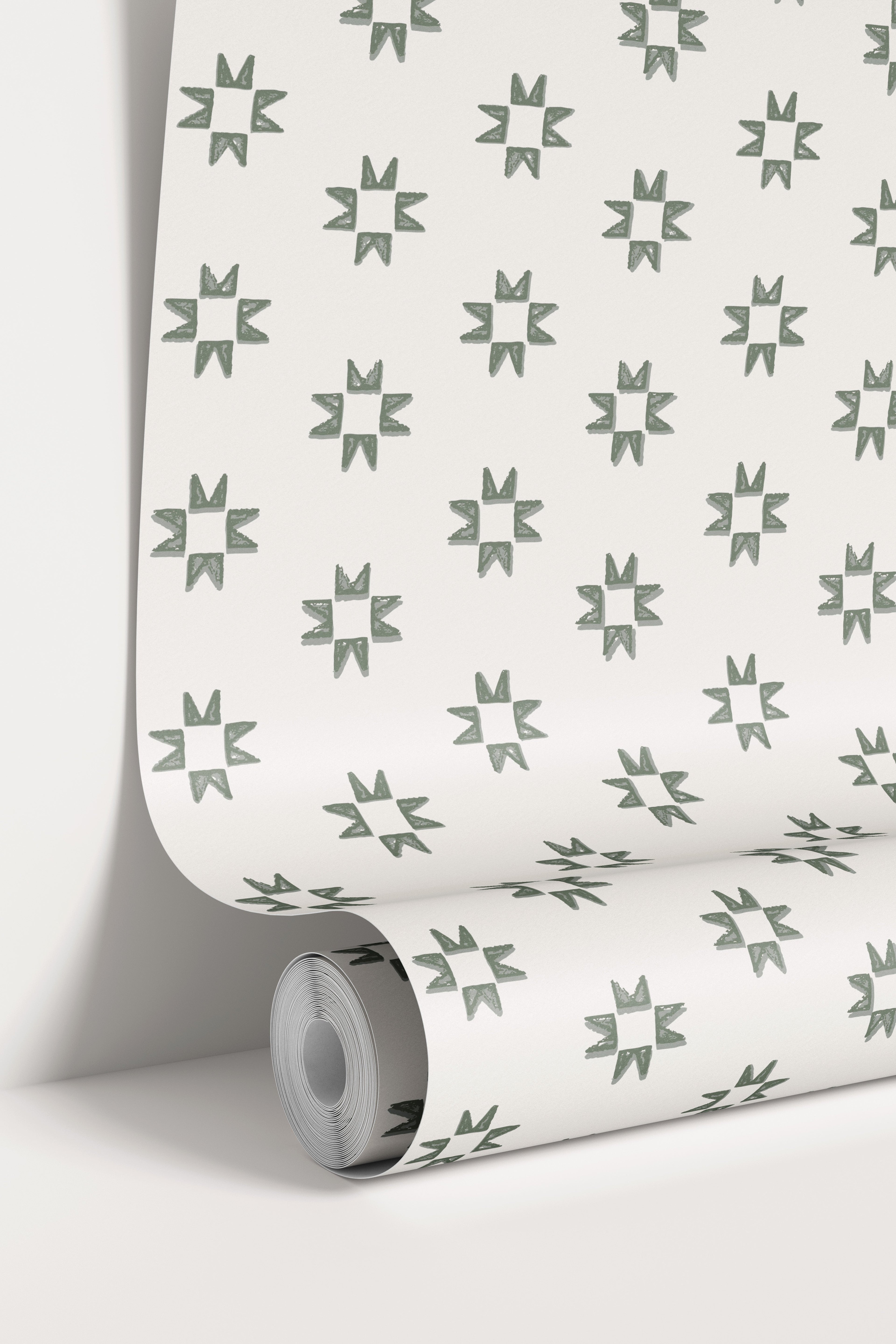 Iris Geometric Wallpaper in Light-Blue and Dark-Blue