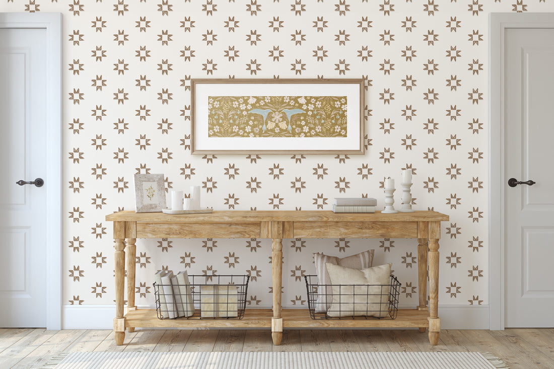 Iris Geometric Wallpaper in Light-Blue and Dark-Blue