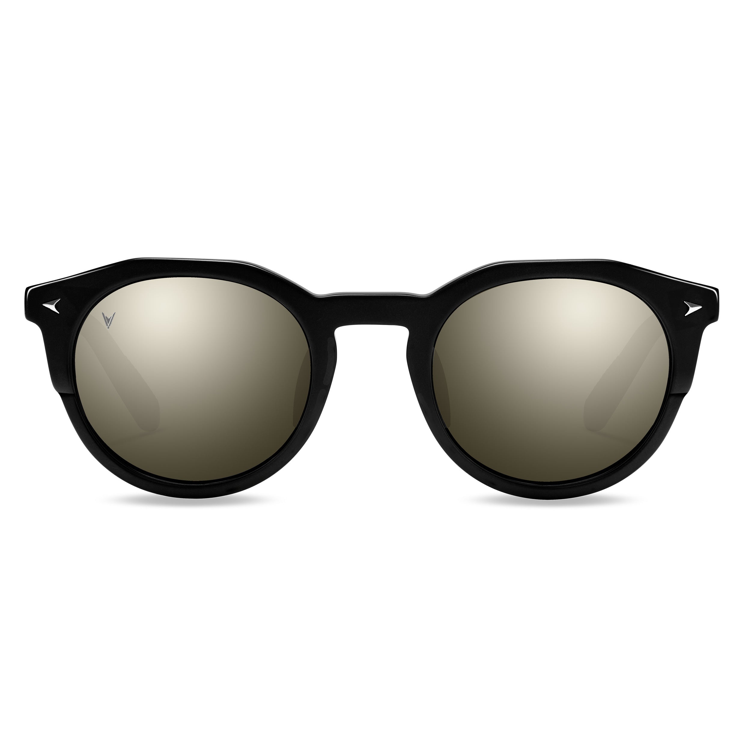 The Quincy sunglasses in Black Mirror with metallic and marble frame details