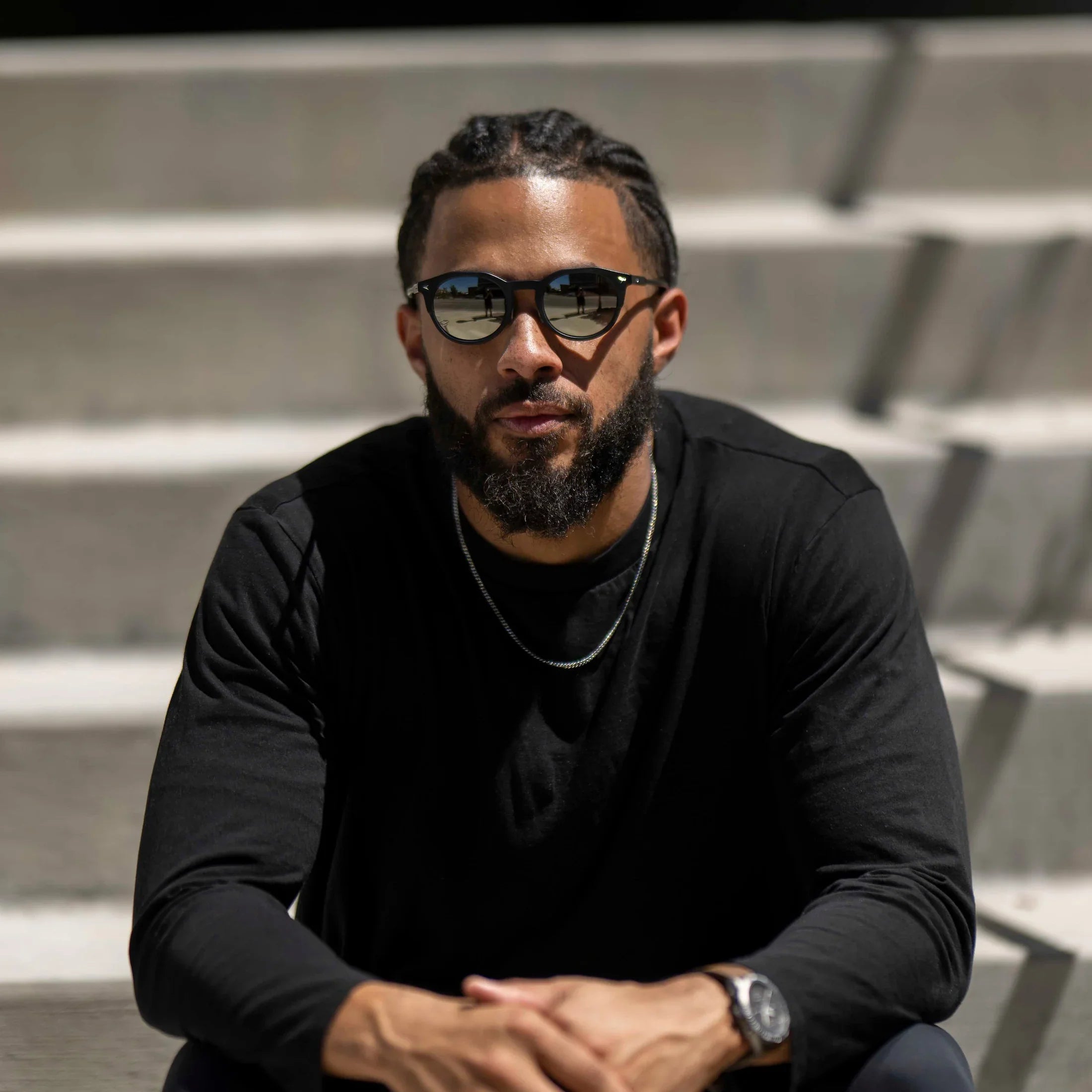 The Quincy Sunglasses - Black Mirror Premium Acetate Frame