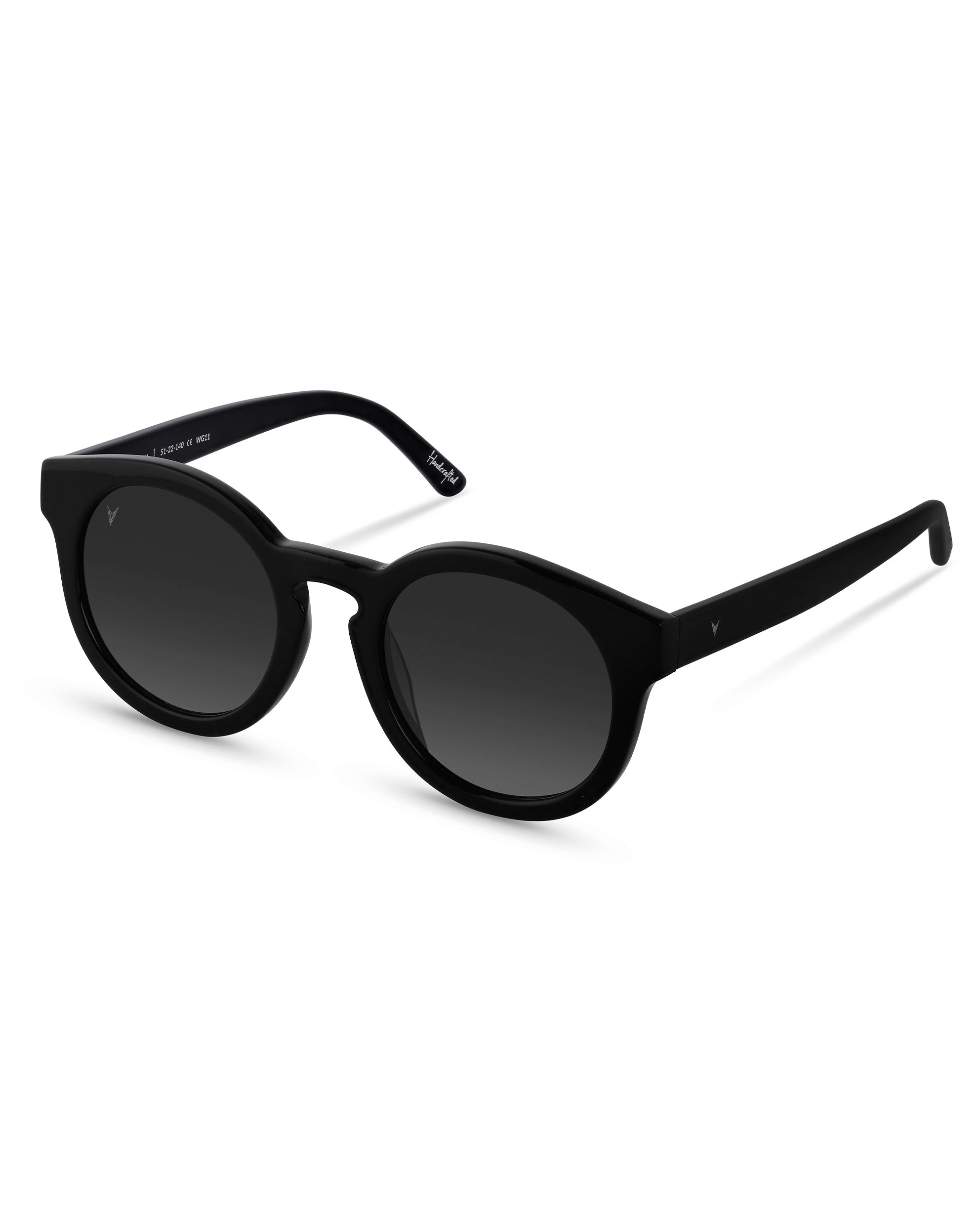 The Quinn Jet Black Polarized Sunglasses with Italian Acetate