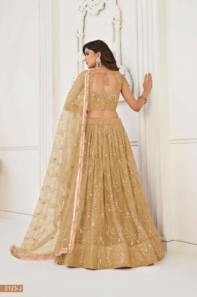 Chiku Butterfly Net Lehenga with Mirror and Tone-to-Tone Embroidery