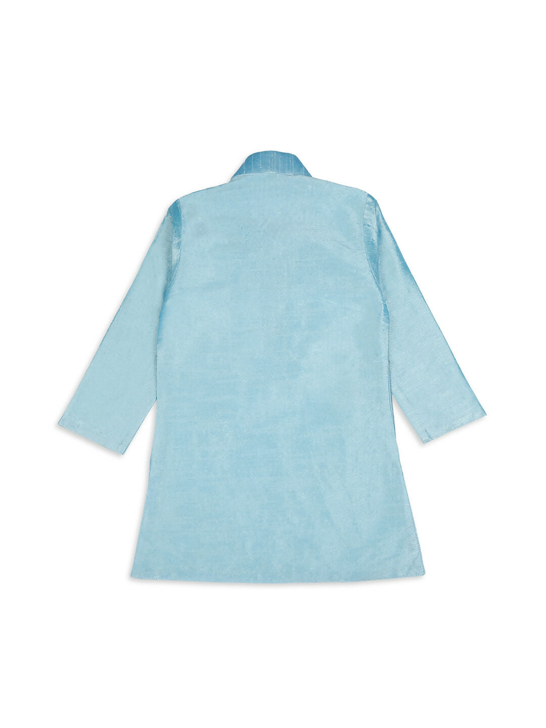 Kids Sky Blue Kurta Pyjama Set with Tikli Nehru Jacket