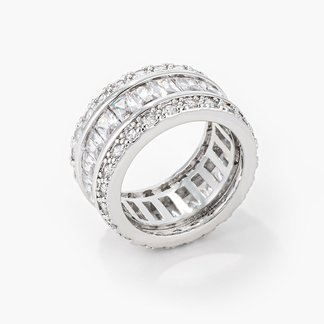 Avril 8.8ct CZ White Gold Rhodium Eternity Band