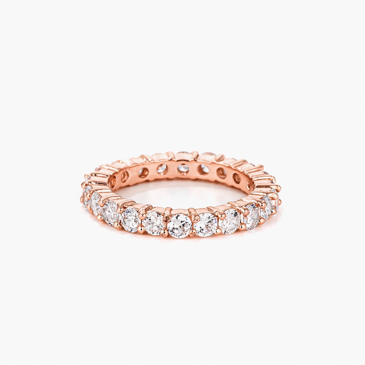Caroline 4.1ct CZ Rose Gold Plated Classic Eternity Band