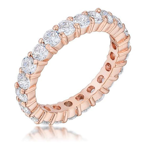 Caroline 4.1ct CZ Rose Gold Plated Classic Eternity Band
