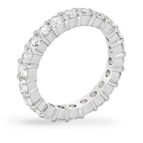 Caroline 4.1ct CZ White Gold Rhodium Classic Eternity Band