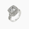 Polly 3.8ct CZ White Gold Rhodium Antique Inspired Ring