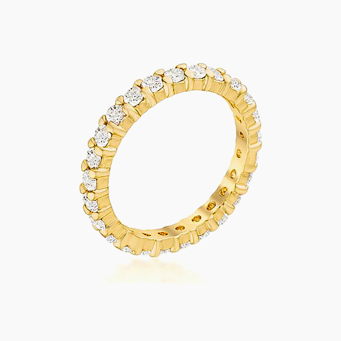Grace 4.1ct CZ 14k Gold Classic Eternity Band
