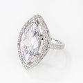 Nina 9ct CZ Marquise White Gold Rhodium Cocktail Ring