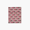 Bahaar pure linen table runner featuring hand-printed pink floral larkspur motifs