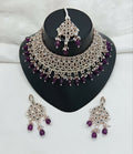 Joban Fashion Women Pink Stone Work Necklace Set