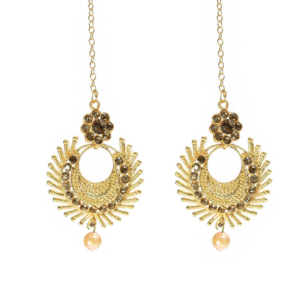 Gold-Polished Brass Long Necklace for Traditional Elegance