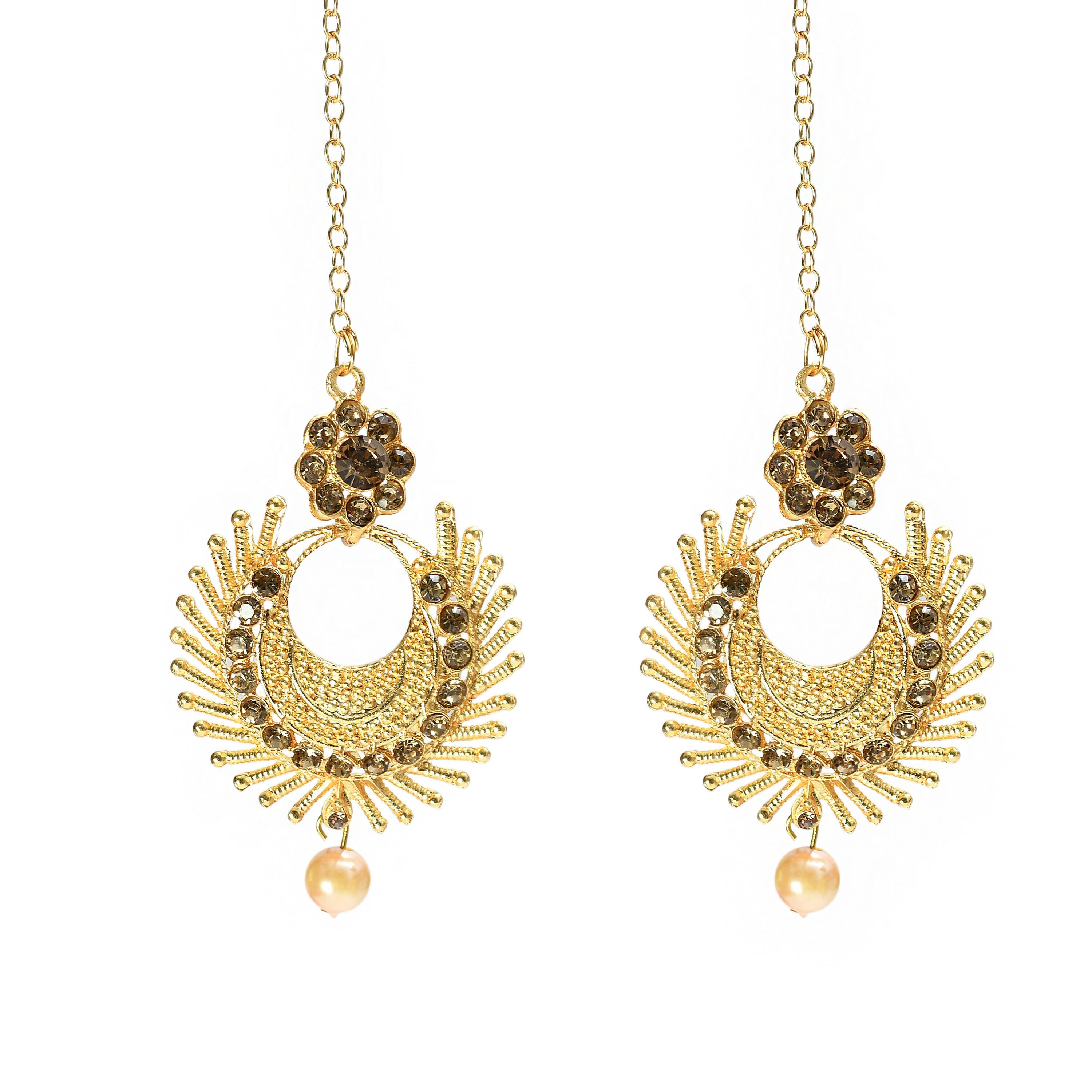 Gold-Polished Brass Long Necklace for Traditional Elegance