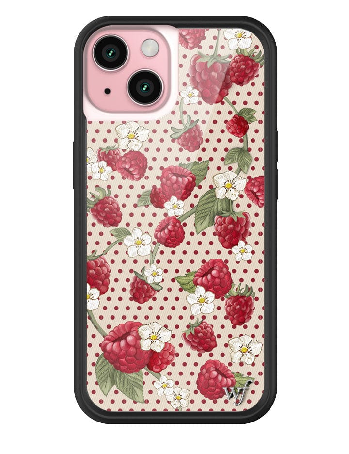 Raspberry Polka Dot iPhone Case with Floral Details - Image 7