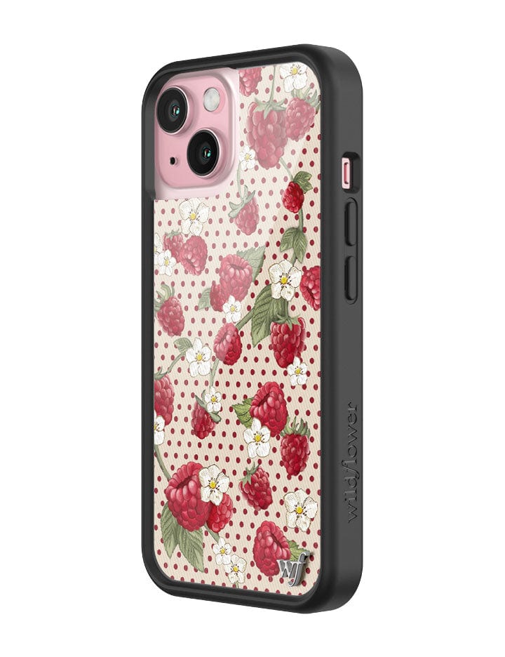 Raspberry Polka Dot iPhone Case with Floral Details - Image 8