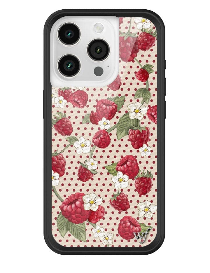 Raspberry Polka Dot iPhone Case with Floral Details - Image 5