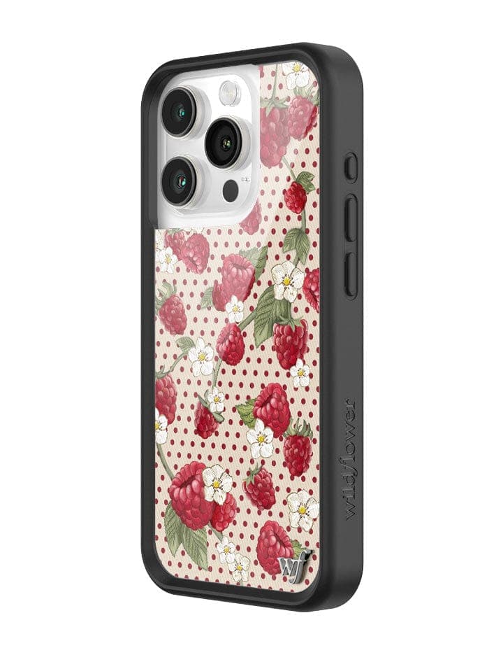 Raspberry Polka Dot iPhone Case with Floral Details - Image 6