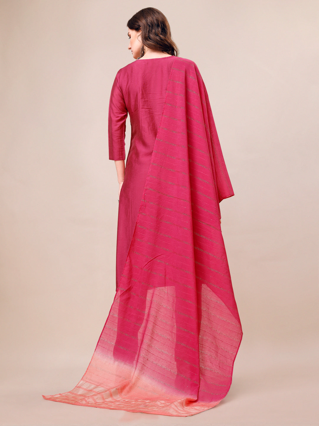Multicolor Hand Embroidered Mirror Work Kurta Set with Dupatta