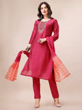 Multicolor Hand Embroidered Mirror Work Kurta Set with Dupatta