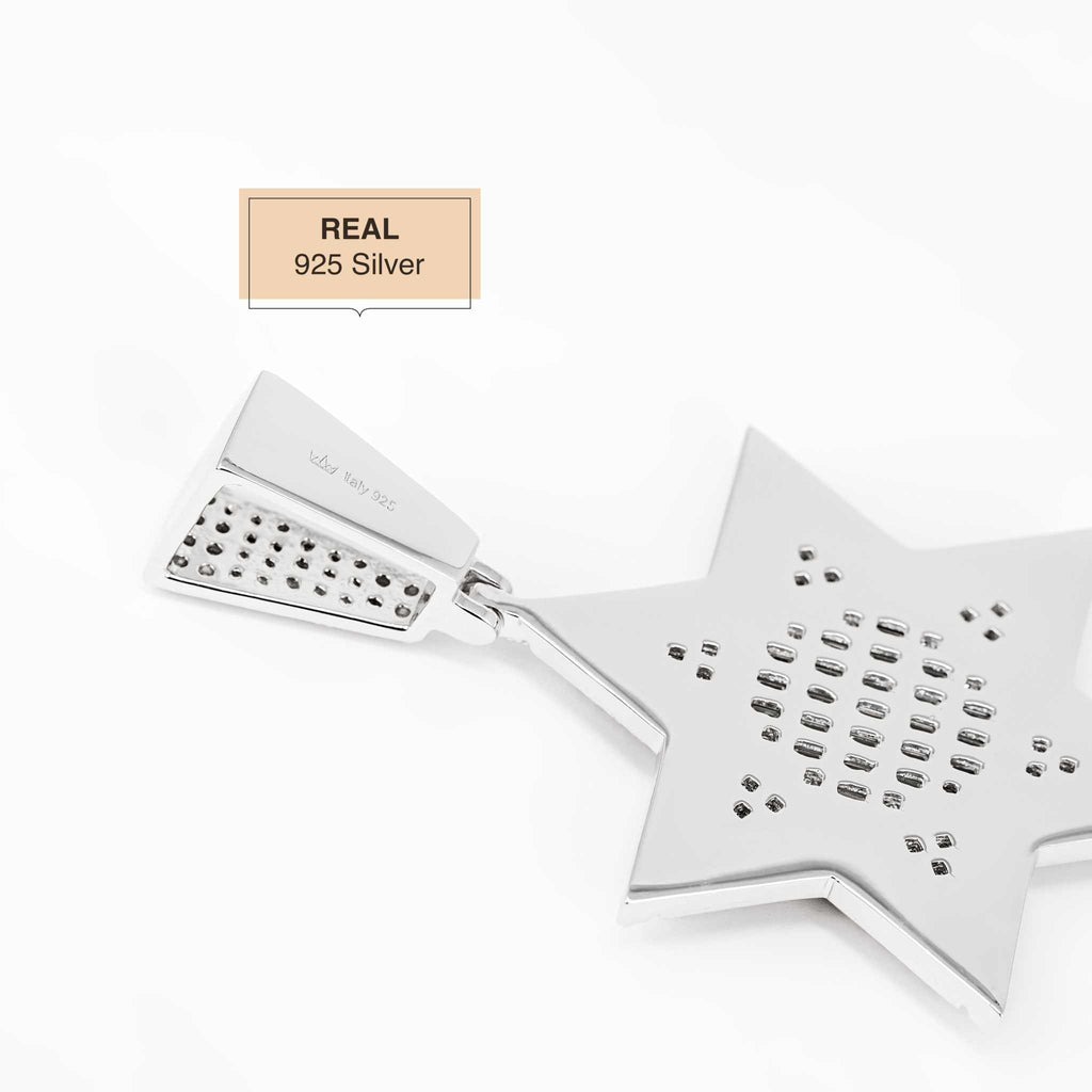 Moissanite Star Of David Pendant Solid 925 Sterling Silver