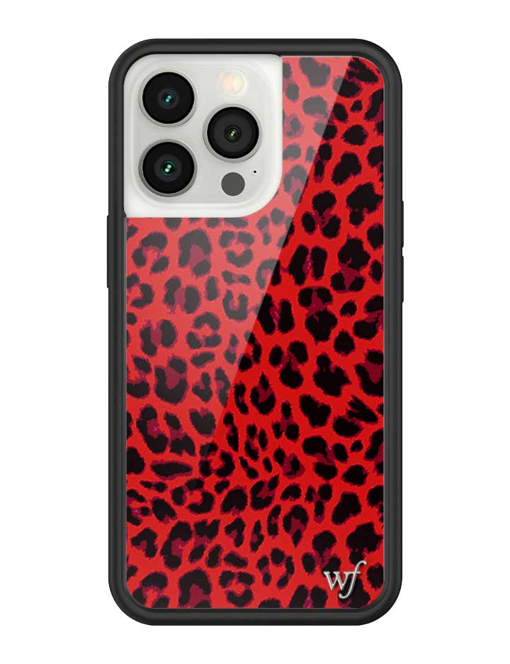 Meow Red Leopard Print iPhone Case