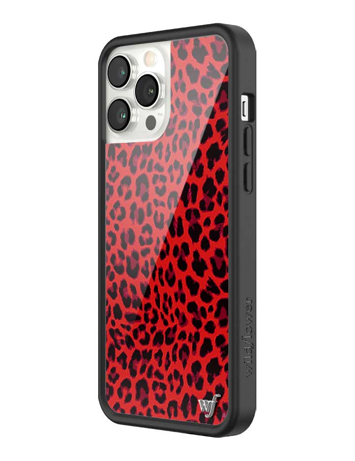 Meow Red Leopard Print iPhone Case