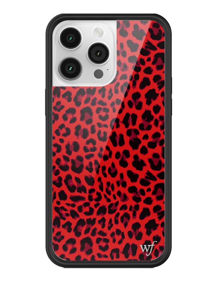 Meow Red Leopard Print iPhone Case