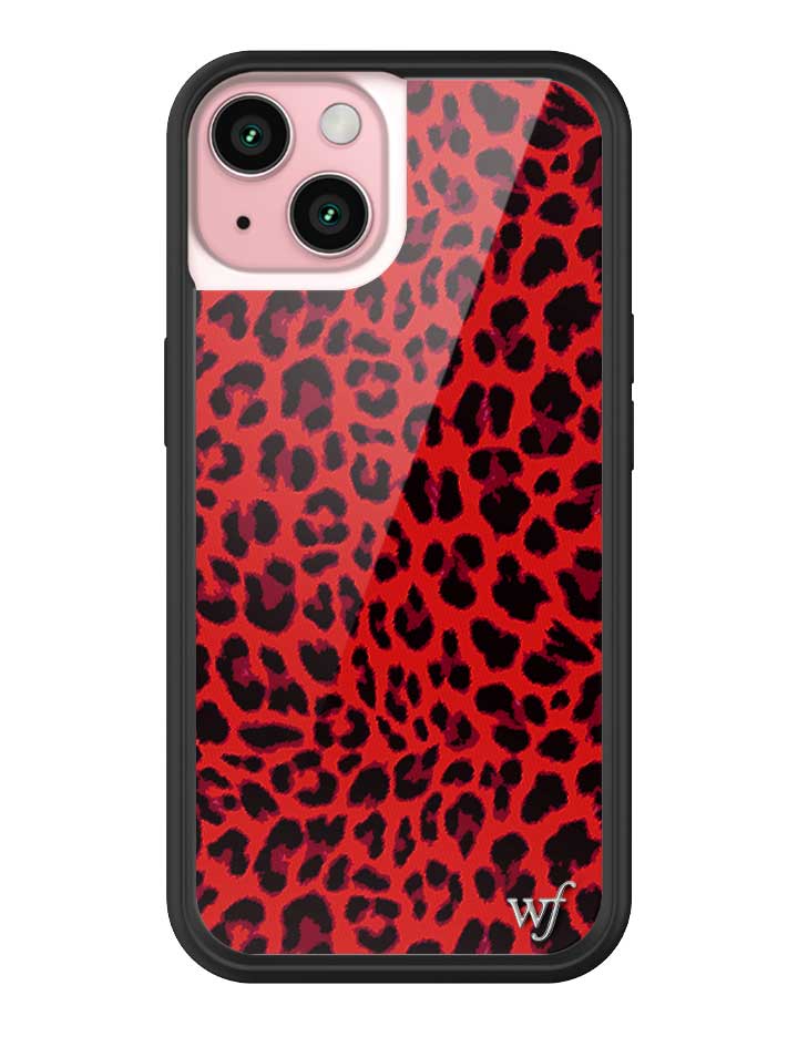 Meow Red Leopard Print iPhone Case