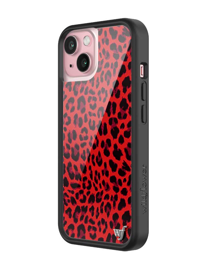Meow Red Leopard Print iPhone Case