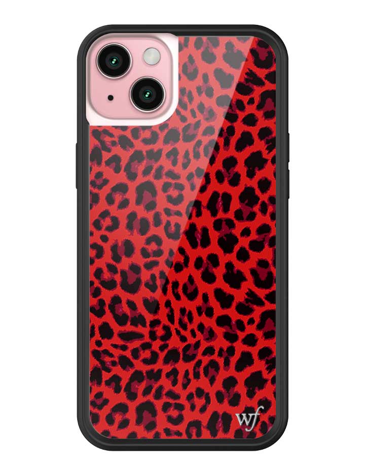 Meow Red Leopard Print iPhone Case