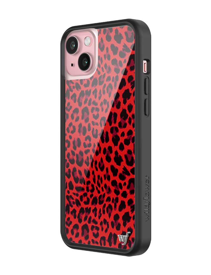 Meow Red Leopard Print iPhone Case