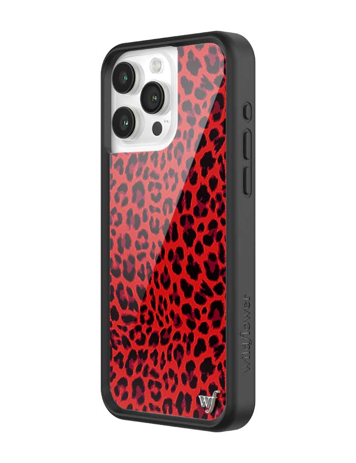 Meow Red Leopard Print iPhone Case